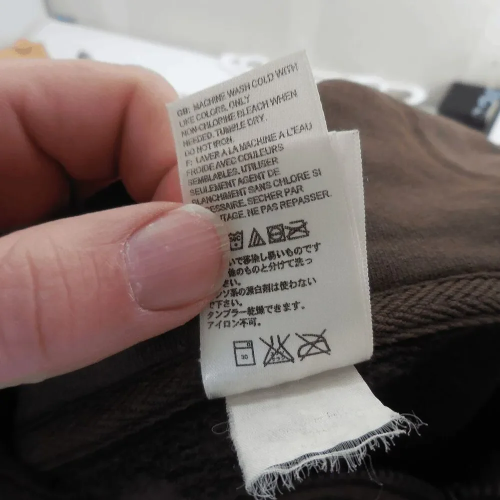 Vintage The North Face 1966 Mens Hoodie 2XL Brown Full Zip Large Logo‎ Flawed